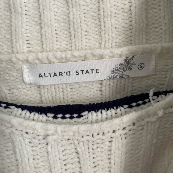 Altar’d State oversized relaxed fit turtle neck stripped sweater - Picture 5 of 5